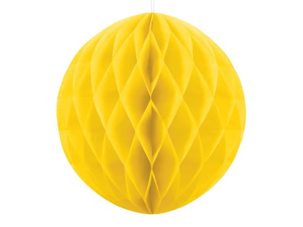 Honeycomb papir sfære i gul måler 20 cm