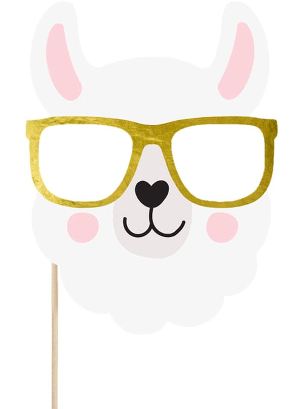 5 Photo Booth rekvisitter - Llama Party