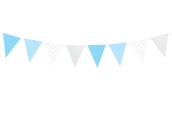 Print Papir Flagdug med Blå Prikker - Blue 1st Birthday