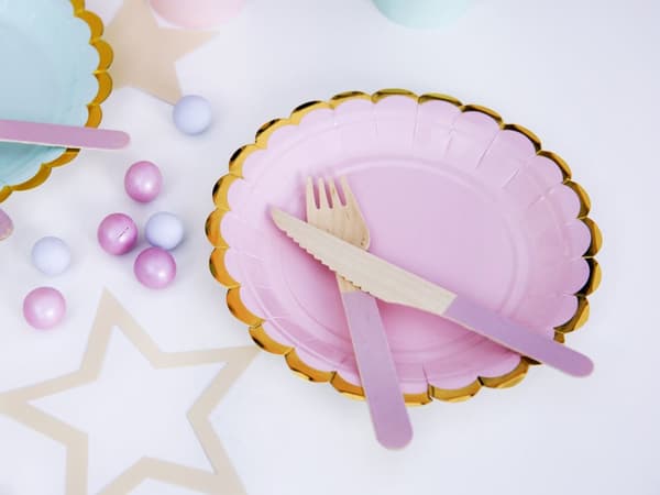 6 papperstallrikar pastellrosa (18 cm) - Yummy