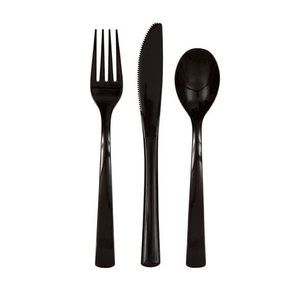 18 plastbestick färg svart