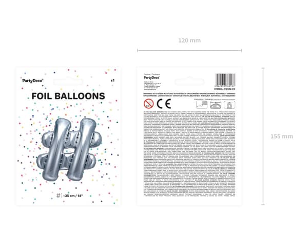 Hashtag Folieballong i silver