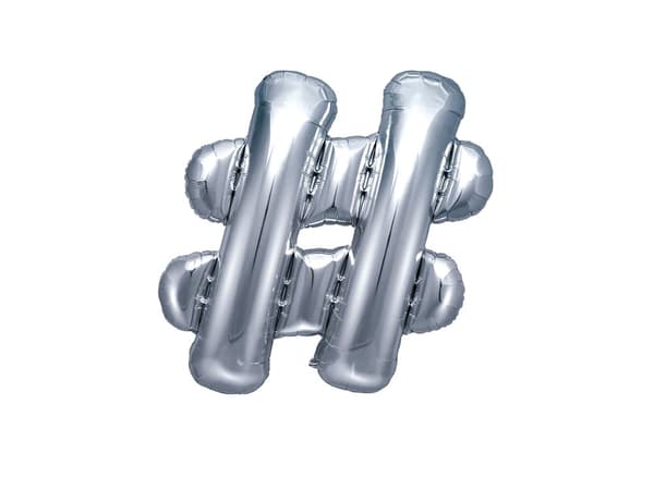 Hashtag Folieballong i silver