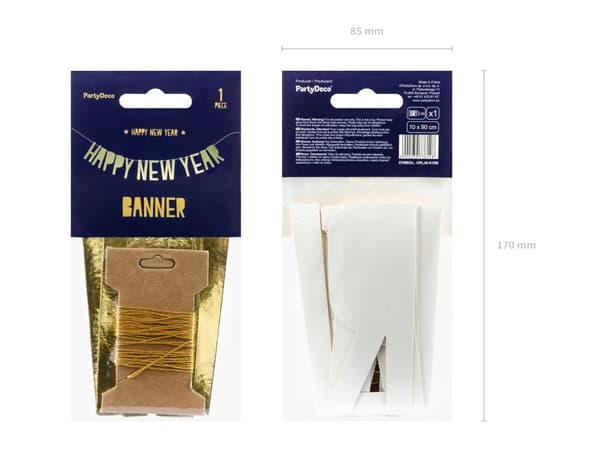 "Happy New Year" girlander i gull - Godt Nyttår Kolleksjon
