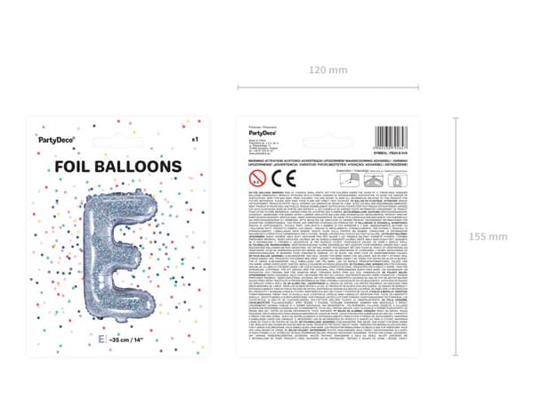 E Folieballon I sølvglitter