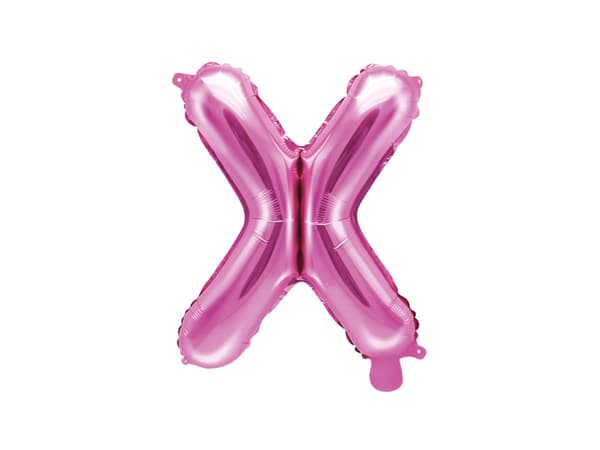 X-kirjaimen muotoinen foliopallo (tumma pinkki) (35cm)