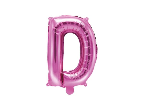 Folieballong bokstav D rosa mörk