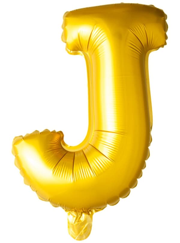 Gull Bokstav J Ballong (102 cm)