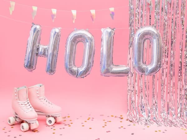 O Folieballon i sølvglitter