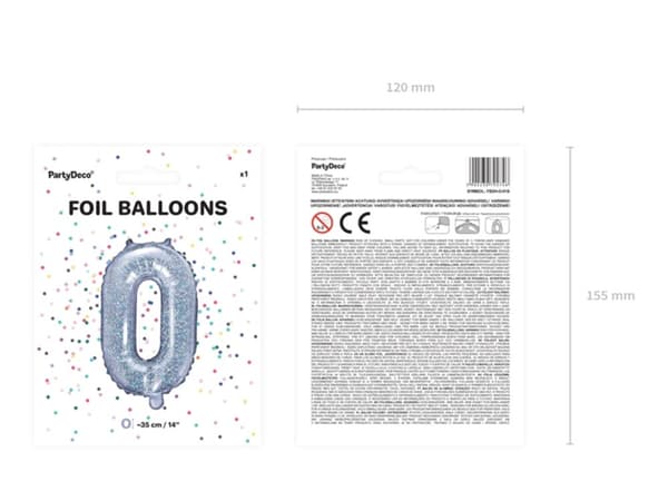 O Folieballon i sølvglitter