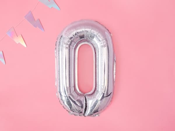 O Folieballon i sølvglitter
