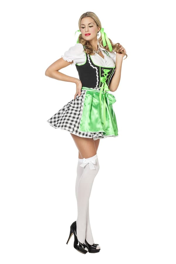 Grønt Oktoberfest kostyme til dame