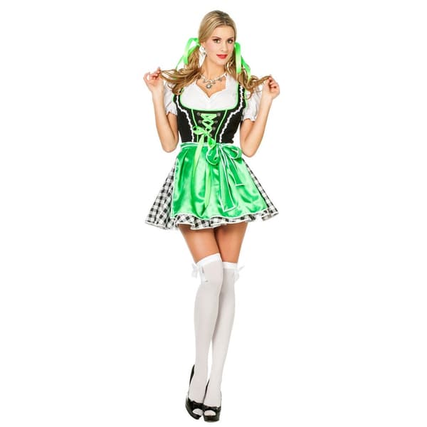 Grønt Oktoberfest kostyme til dame
