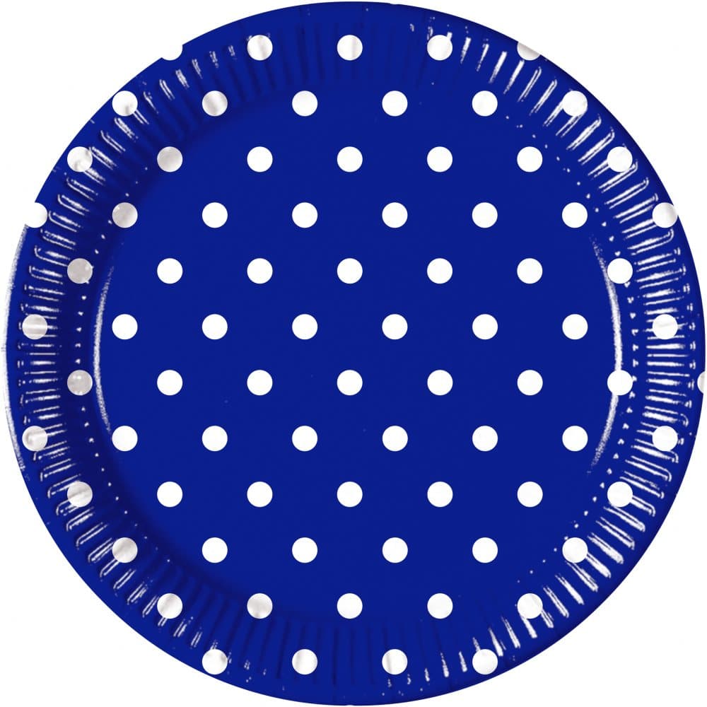8 stora tallrikar Blue Royal Dots (23 cm)