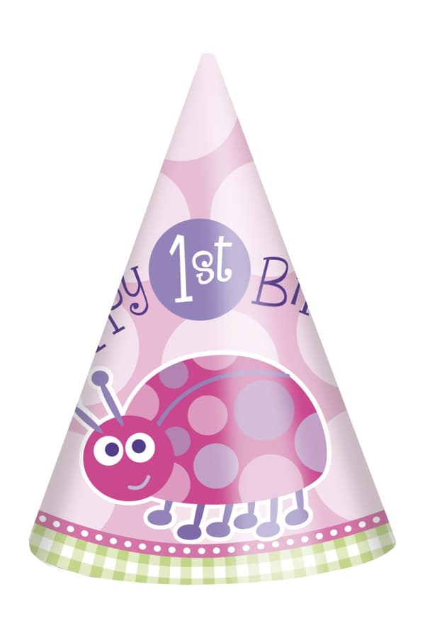 Set 1a födelsedag nyckelpiga rosa