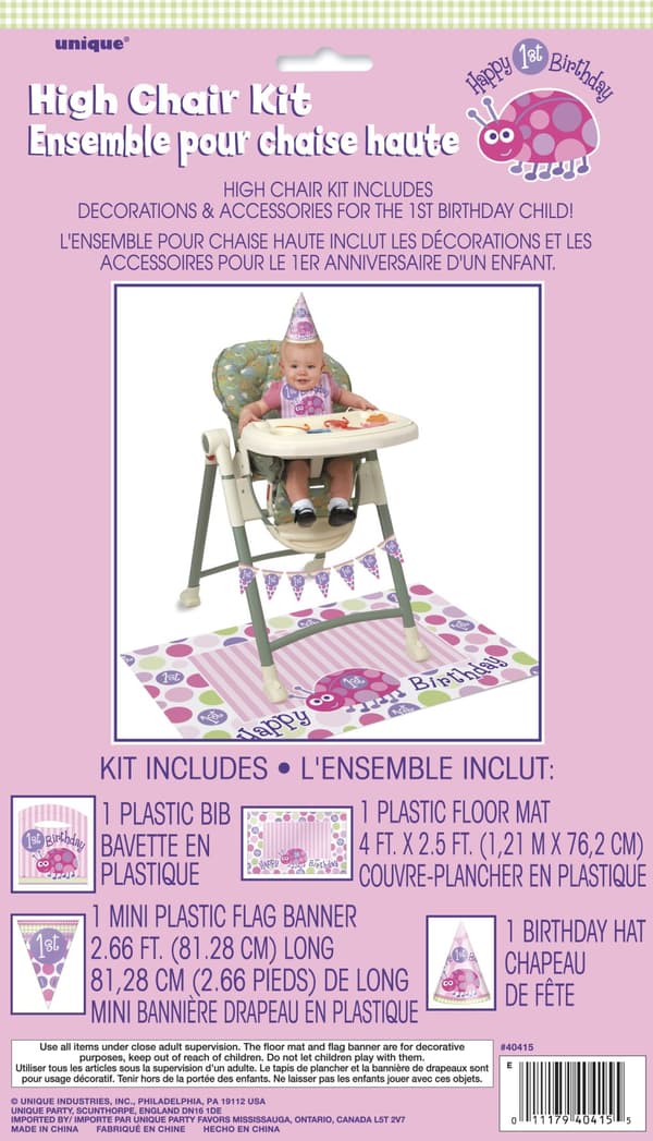 Set 1a födelsedag nyckelpiga rosa