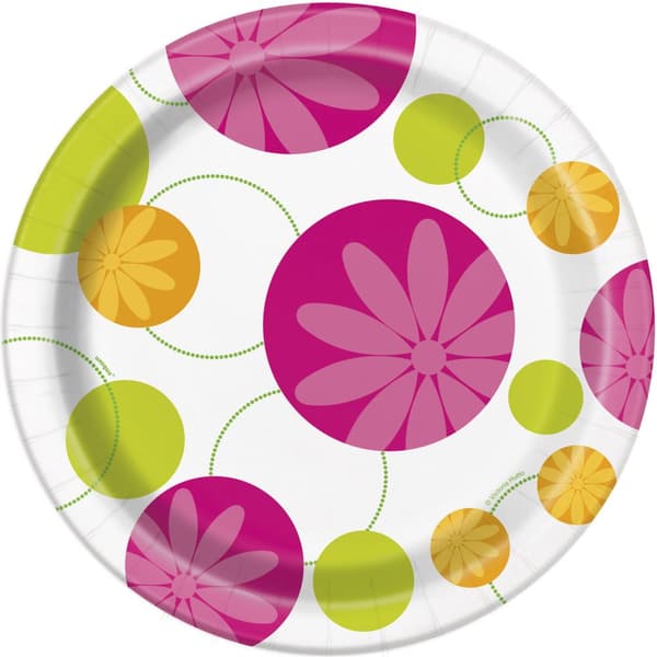 Sett med 8 Summer Flowers tallerken