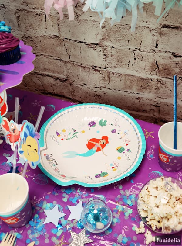 Sett med 4 Skall Formet Lille Havfrue Tallerkener - Ariel Under the Sea