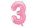 Pikkukuva 1 / 3: Numero "3" foliopallo, pinkki, 86 cm