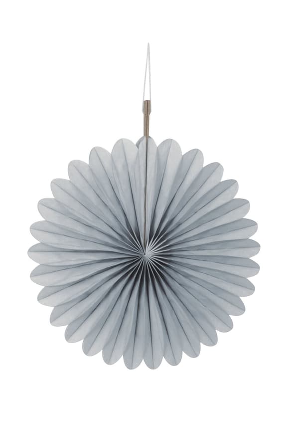 3 Hängande pappersdekorationer silverfärgade (15,2 cm) - Kollektion Basfärger
