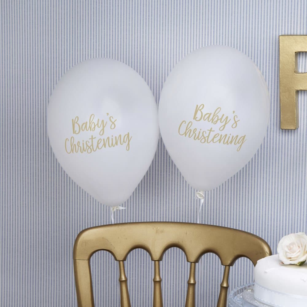 8 latexballonger "Baby's Christening" (30 cm) - Pattern Works