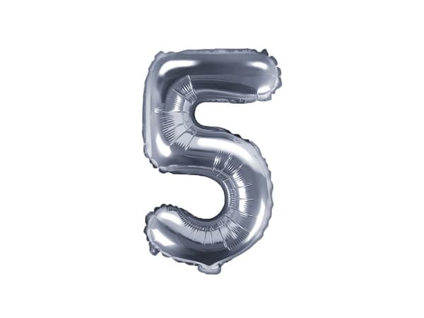 "5" Folieballong i sølv