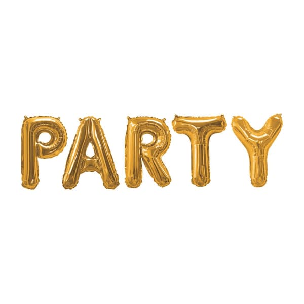 Guld "Party" Folie Ballon Sæt - Glitz & Glamour Black & Gold
