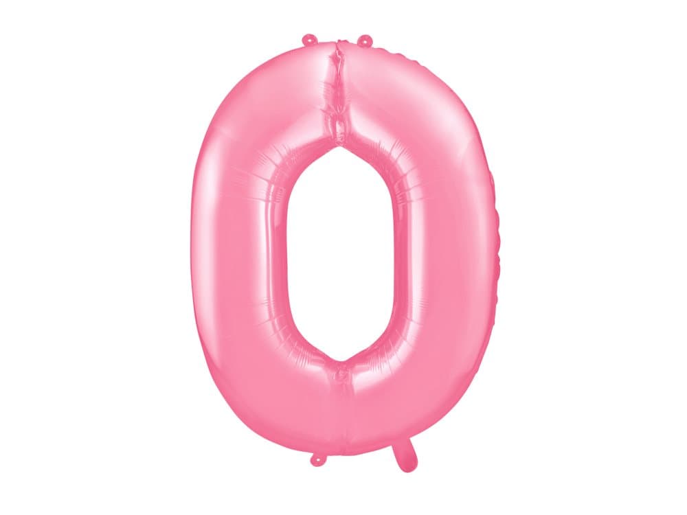 Folieballong nummer "0" rosa 86 cm