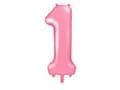 Pikkukuva 1 / 3: Numero "1" foliopallo, pinkki, 86 cm