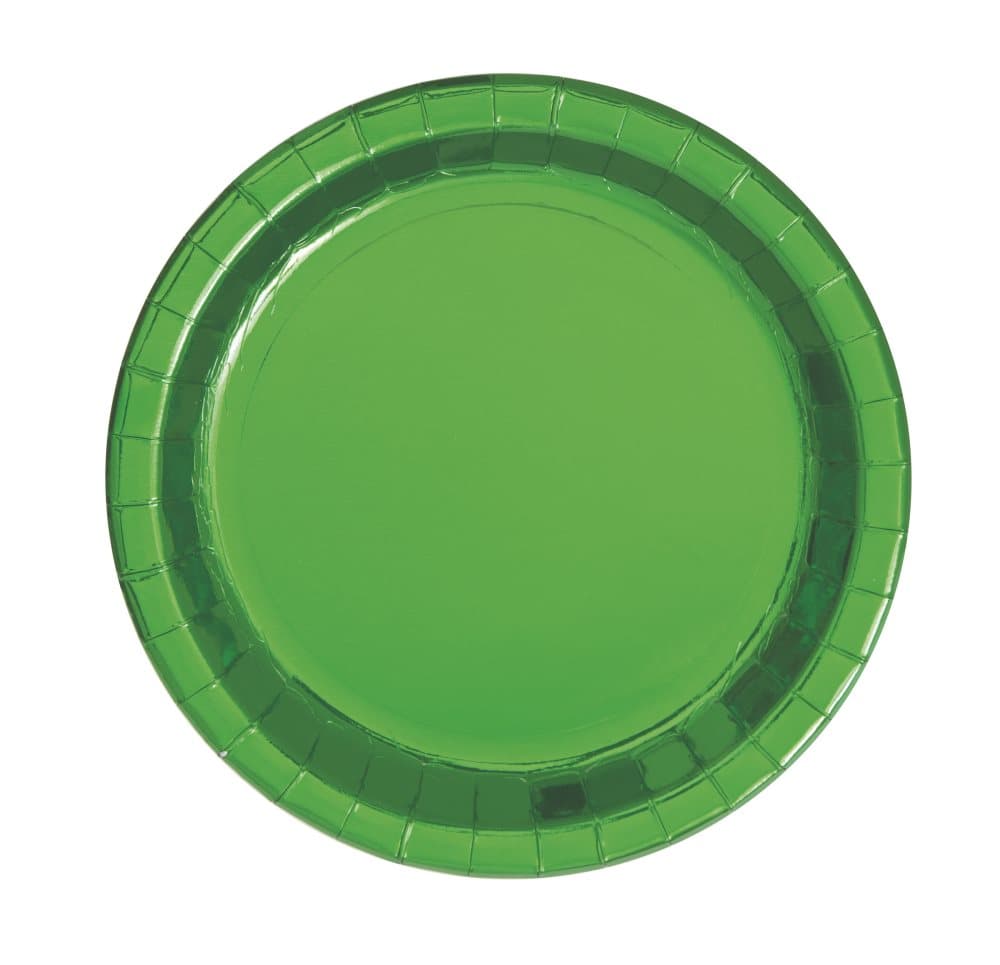 8 runda tallrikar gröna (23 cm) - Solid Colour Tableware