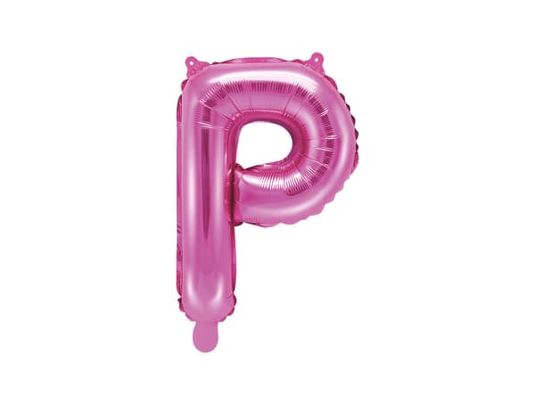 P-kirjaimen muotoinen foliopallo (tumma pinkki)