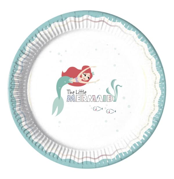 8 tallrikar med Lilla Sjöjungfrun (23 cm) - Ariel Under the Sea