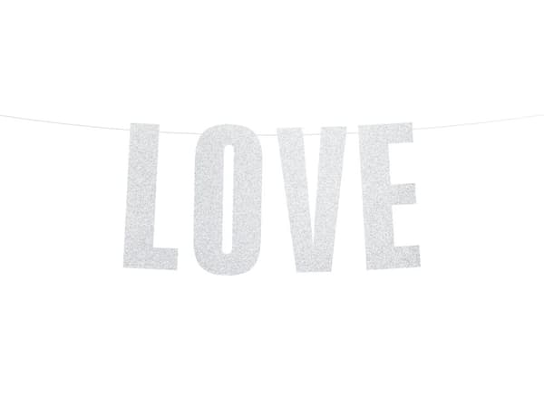 "Love" guirlande i sølv