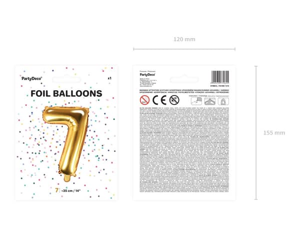 "7" Folieballong i guld (35 cm)