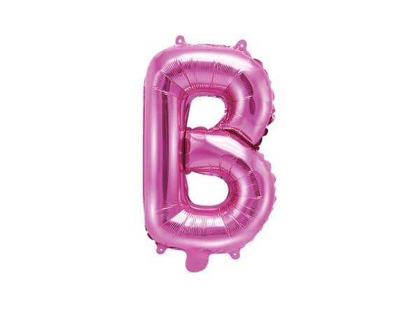 Folieballong bokstav B rosa mörk (35cm)