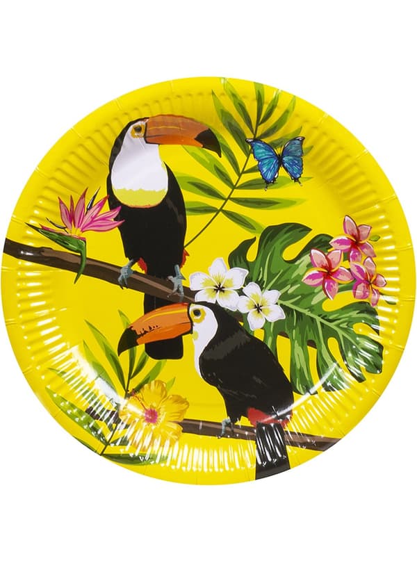 6 tallrikar med tukaner (16 cm) - Tukan Party