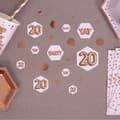 Miniatyrbilde 2 av 2: Bordkonfetti "20" - Glitz & Glamour Rosa & Rosegull