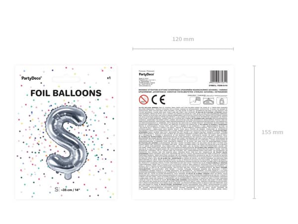 Folieballong bokstav S silver
