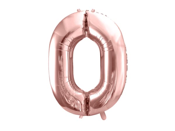"0" Folieballong i rosegull (86 cm)