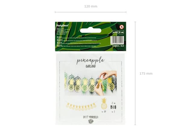 Girlang ananas guldfärgade i papper - Aloha Collection