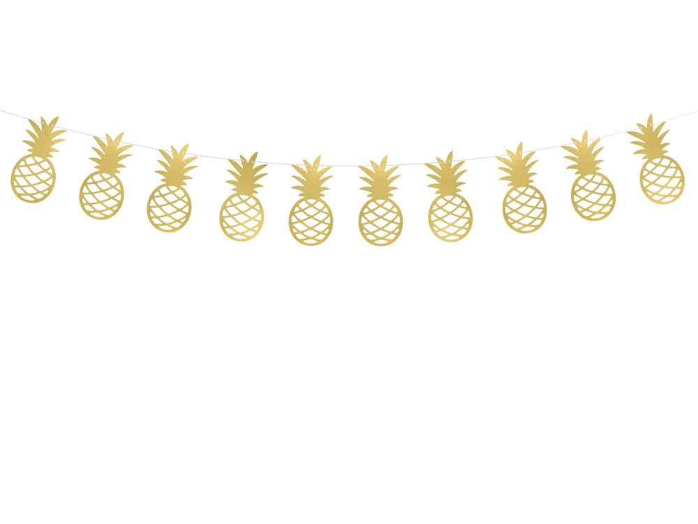 Girlang ananas guldfärgade i papper - Aloha Collection
