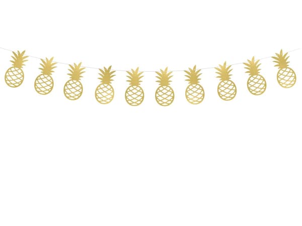Papir guirlande med guld ananas - Aloha Collection