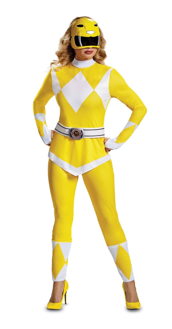 Gul Power Ranger kostymes til voksne - Power Rangers Mighty Morphin