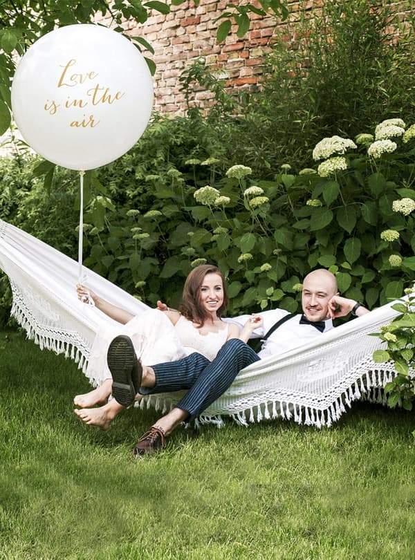 Gigantisk ballong vit Love is in the air - Valentine Collection