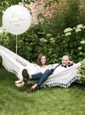 Miniatyrbild 2 av 2: Gigantisk ballong vit Love is in the air - Valentine Collection