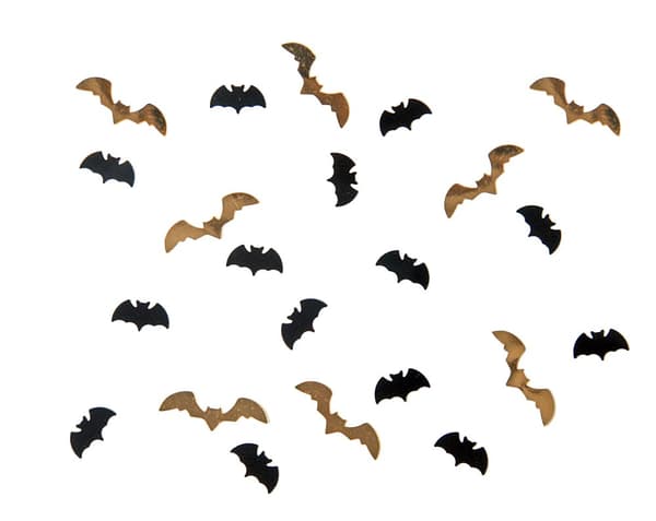 Flagermus Bordkonfetti, Sort og Guld - Halloween