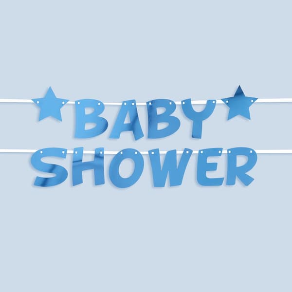 Girlang "Baby shower" blå - Little Star Blue