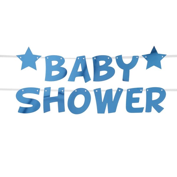 Girlang "Baby shower" blå - Little Star Blue