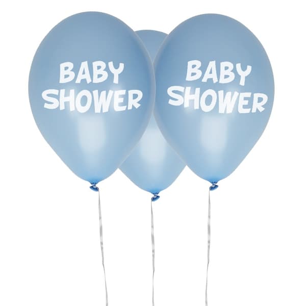 8 "Baby Shower" latexballoner i bl (30 cm) - Little Star Blue