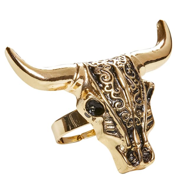 Ring buffaloskelett guldig